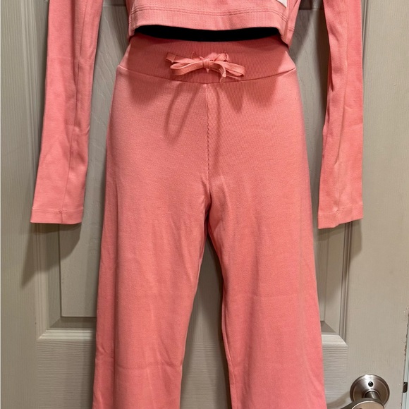 ADIDAS Slim Fit Ribbed Flare Leg Pants Sz XS & Matching Long Sleeve Top Sz S NWT - Picture 1 of 9